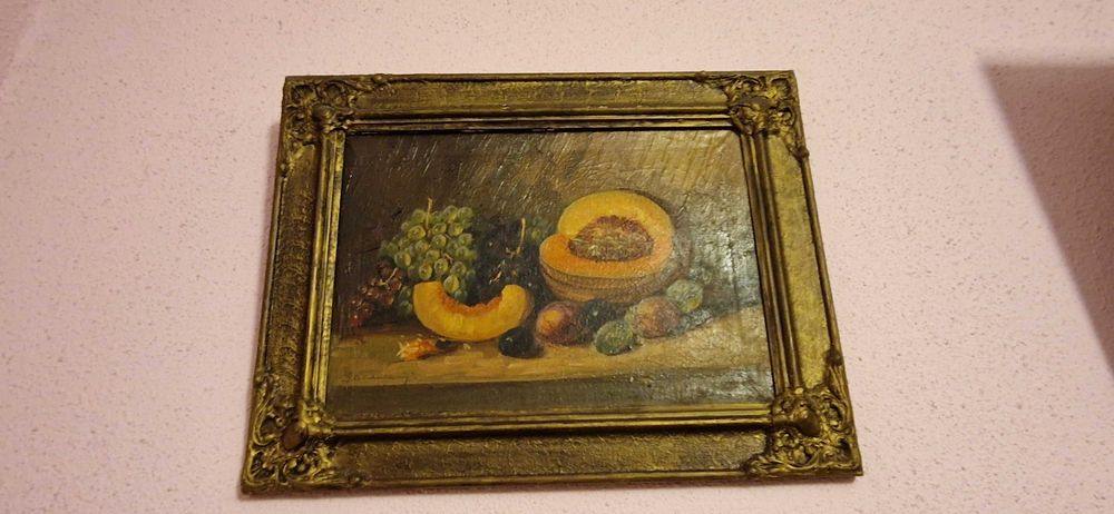 Tablouri vechi-pictura canvas, panza, rame din lemn sau ipsos