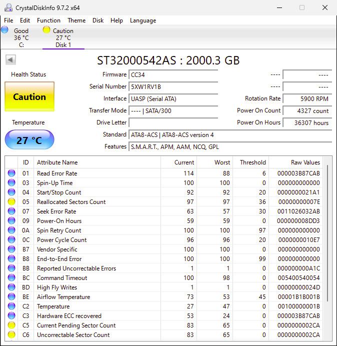 3 x HDD 3TB/2TB/1TB (WD Red WD30EFRX / Seagate) cu sectoare realocate