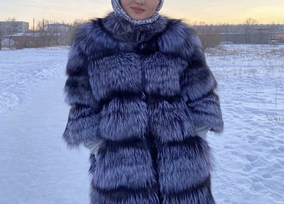 Шуба чернобурка