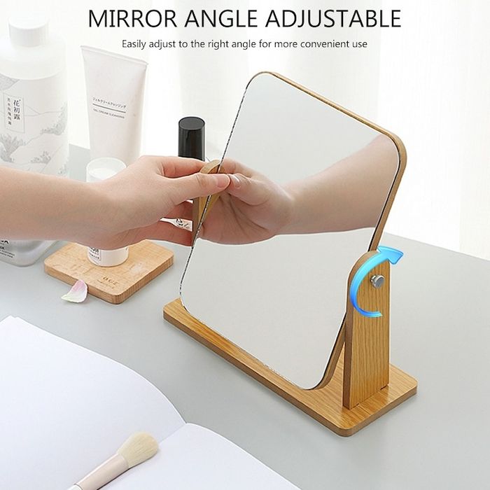 Козметично огледало, дърво, въртящ се дизайн