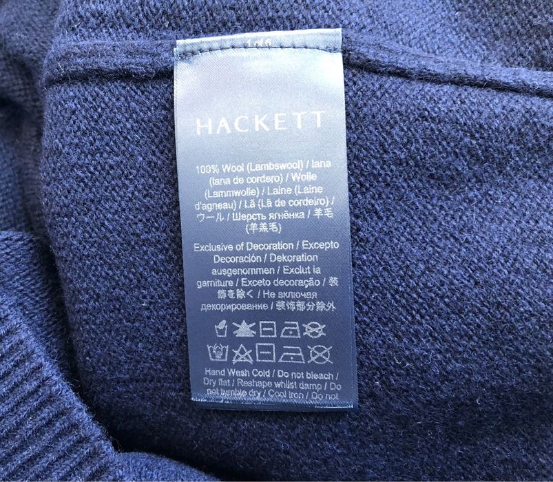 100% вълна Hackett London 1/4 Zip Wool Pullover ОРИГИНАЛ мъжки пуловер