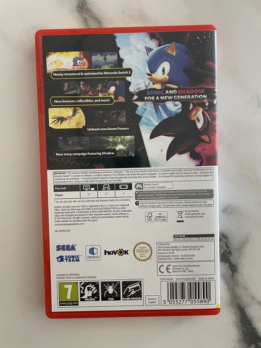 Sonic X Shadow Generations Switch 2