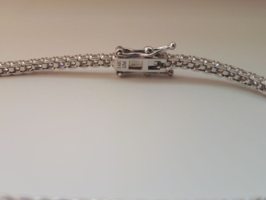 BRATARA TENIS DIAMANTE 2 Ct AUR ALB 14K Claritate SI1 culoare G Cert