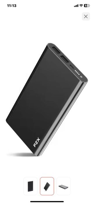 Power Bank PZX (внешний аккумулятор), черный — тонкий и мощный