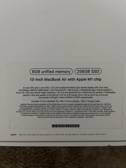 Macbook air 13 2020 m1