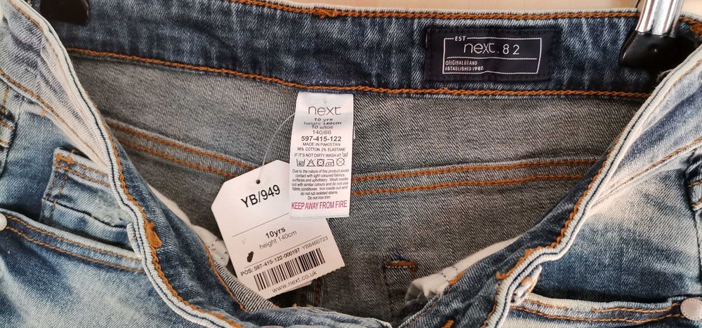 Blugi jeans băieți NEXT slim fit mărimea 140 (10 ani) NOI cu etichetă