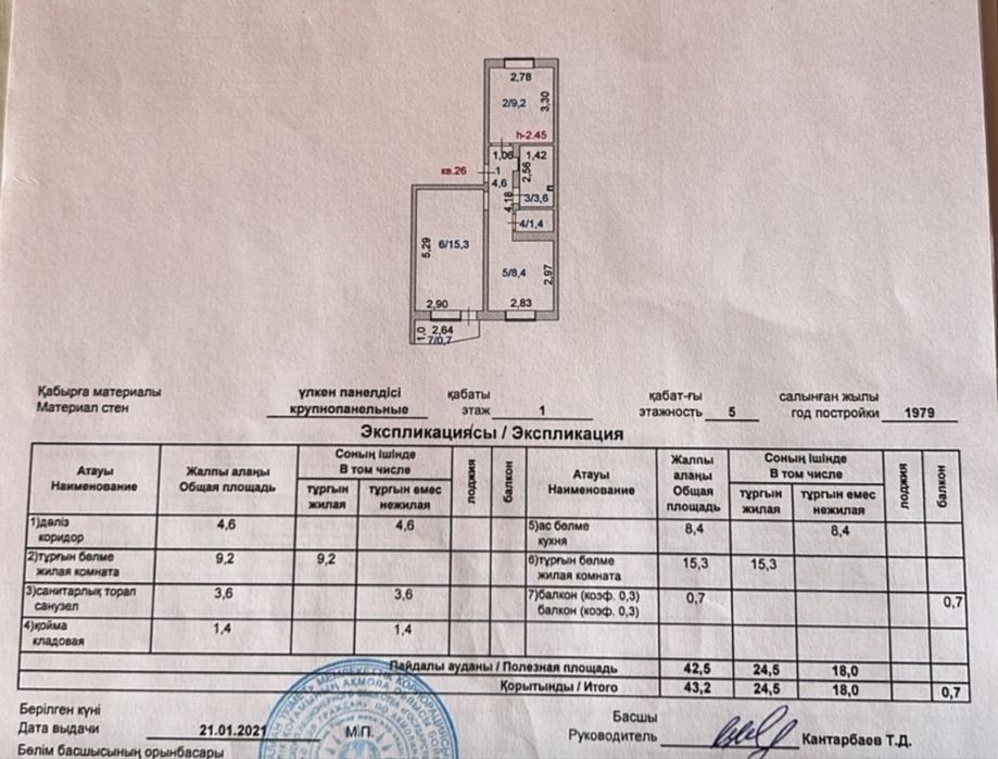 Продам 2-х комн. квартиру