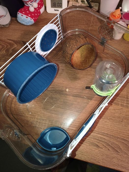 Cușcă hamster plus mâncare și rumeguș