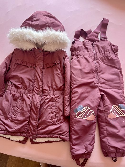 Зимно яке и гащеризон за момиче размер 92
