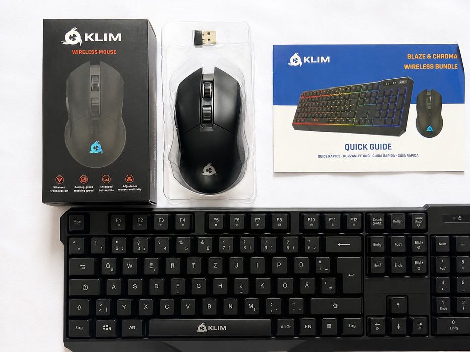 KLIM Blaze & Chroma Wireless Gaming Bundle – Set Tastatură și Mouse Wireless