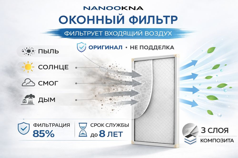 Трёх слойный фильтр, нано сетка.