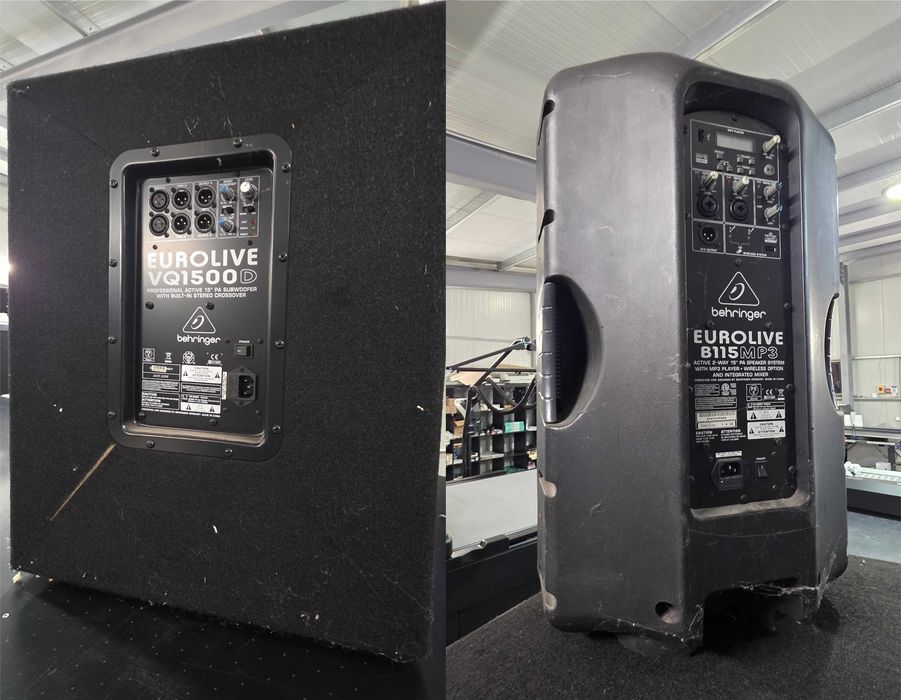 Set Behringer Boxe active + Mixer + LED lights + Microfoane + FUM