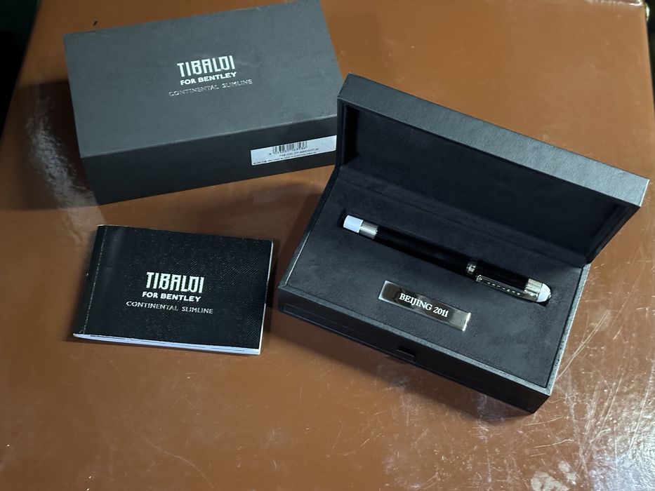 Stilou TIBALDI Bentley Fountain Pen Slimline Beluga 18k Penita Aur Rar
