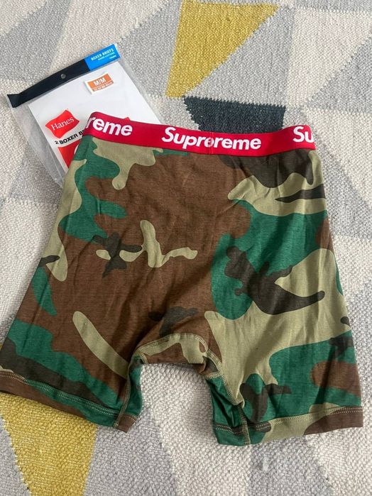 Boxeri Supreme camuflaj verde, cu bandă roșie, mărimea M, noi în ambalaj