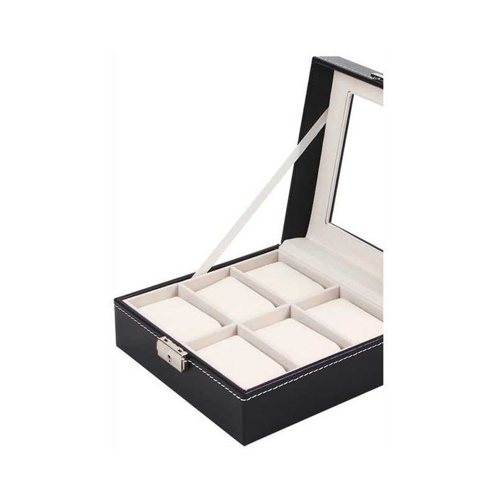 Pachet 1+1 Cutii depozitare 6 ceasuri Piele Eco patrata