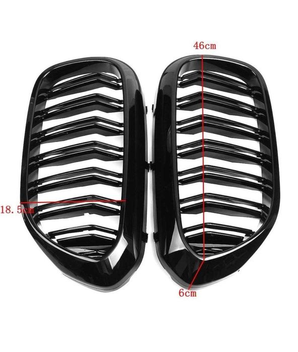 Grile Nari Duble M Compatibile BMW Seria 5 G30 G31 G38, Negru Lucios RADUS