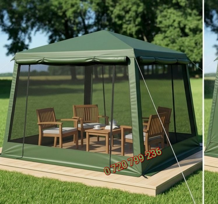 Cort tip pavilion/foisor gradina/camping/pescuit 3,2x3,2x2,4 m