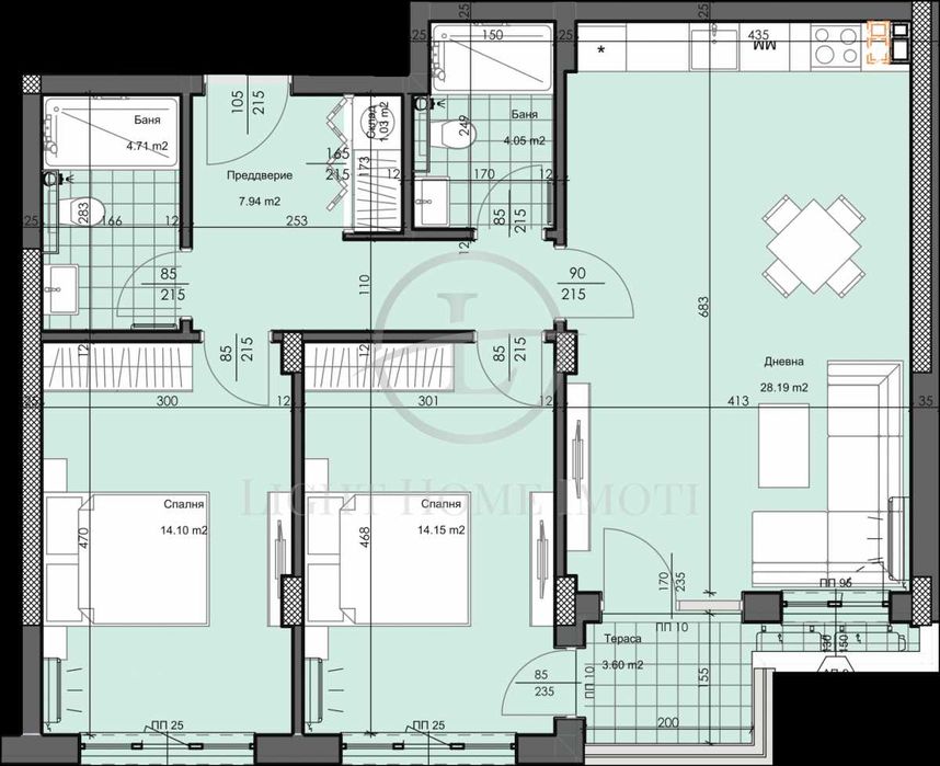 Продава се Тристаен апартамент в Пловдив, Гагарин - 112 кв.м за 1075 €/кв.м - Снимка #5