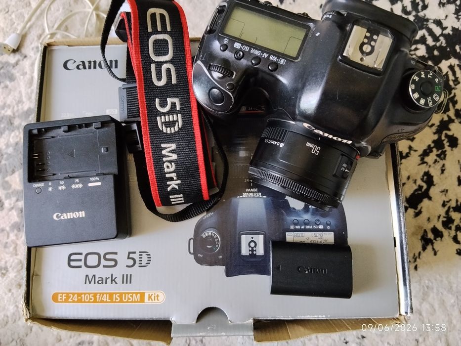 Canon 5D mark3 sotiladi obektiv 50mm 1.8