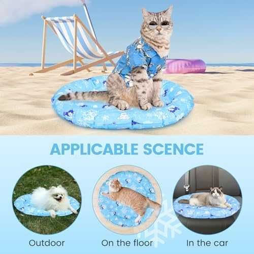 Нова Кръгла охлаждаща подложка за домашни любимци котка нетоксичен гел