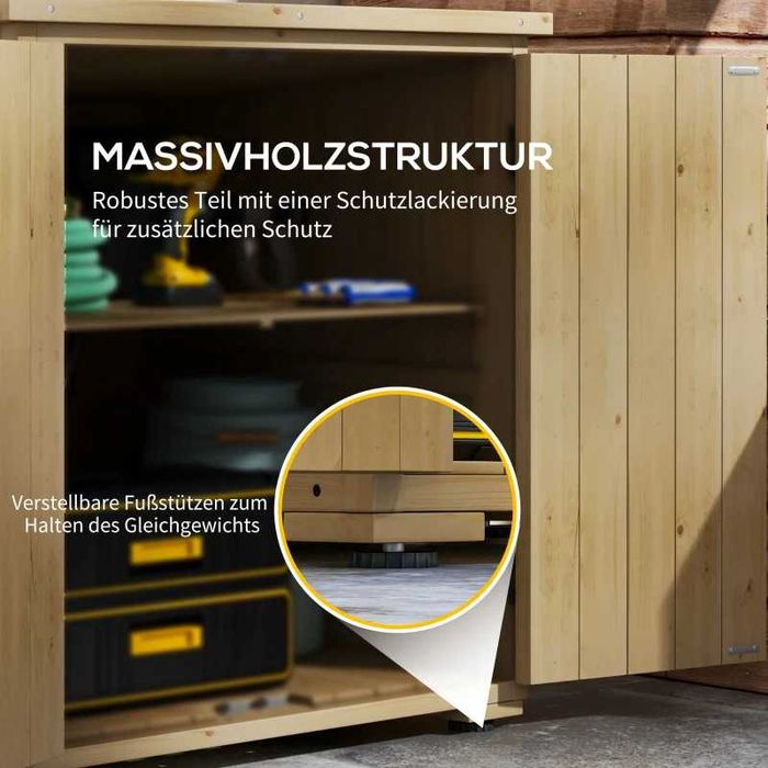 Градинска кутия за съхранение Outsunny устойчива на атмосферни влияния