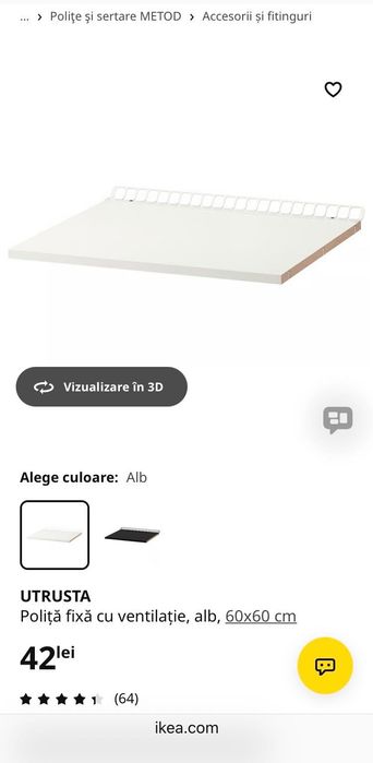 Poliță fixă și panou lateral Ikea Utrusta și Forbatra