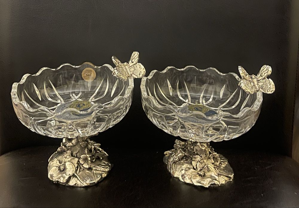 Cupe de ingețată / cristal si argint