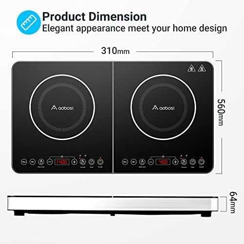 Двоен индукционен котлон Aobosi 3500W с таймер