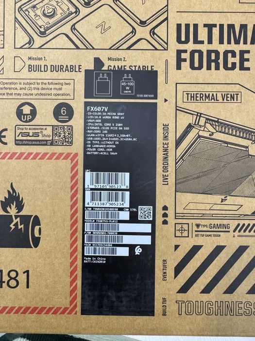 Asus TuF F16 core5  Rtx 4050