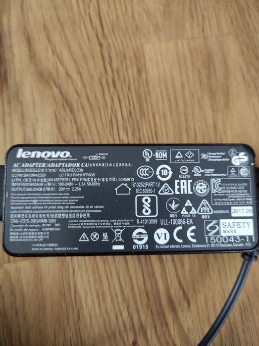 Оригинално зарядно/ адаптер за лаптоп Леново/ Lenovo 45W