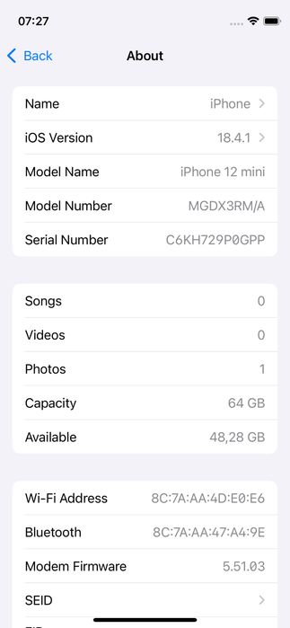 iPhone 12 mini Black 64GB