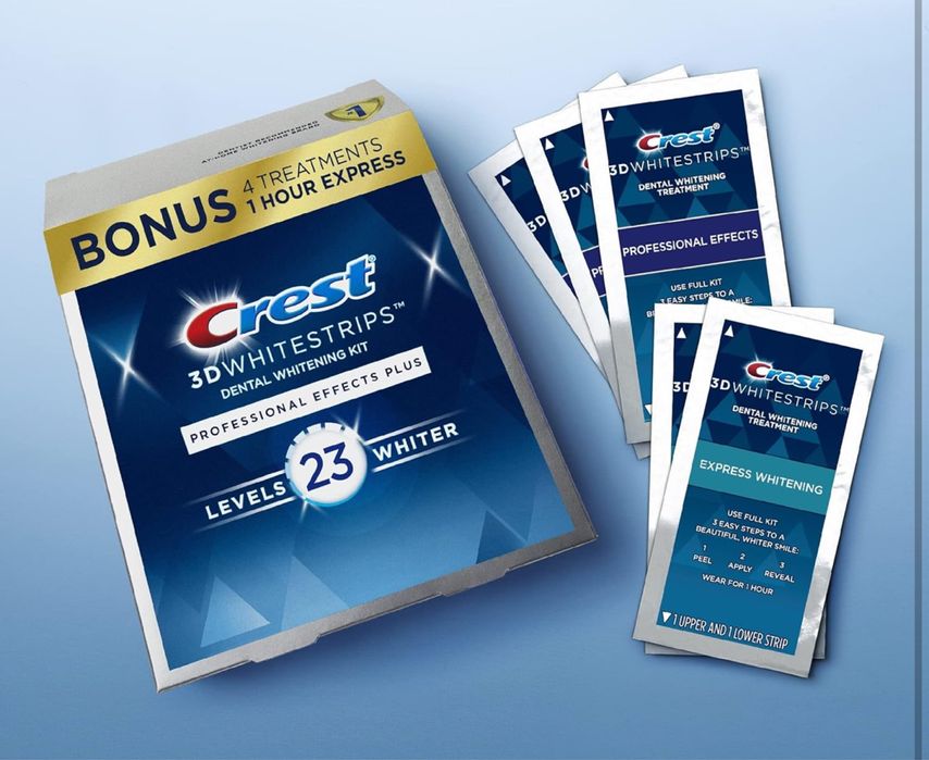 Избелваща паста и ленти за зъби Крест/Crest