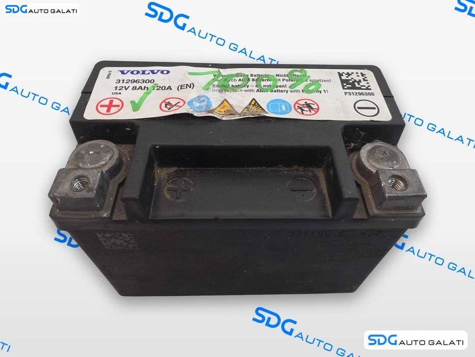 Baterie Acumulator Auto AGM VOLVO 12V 8Ah 120A (SOH 100% SOC 98%) Volkswagen Audi Seat Skoda Ford Opel Toyota BMW Mercedes Renault Peugeot Dacia [BT0002]
