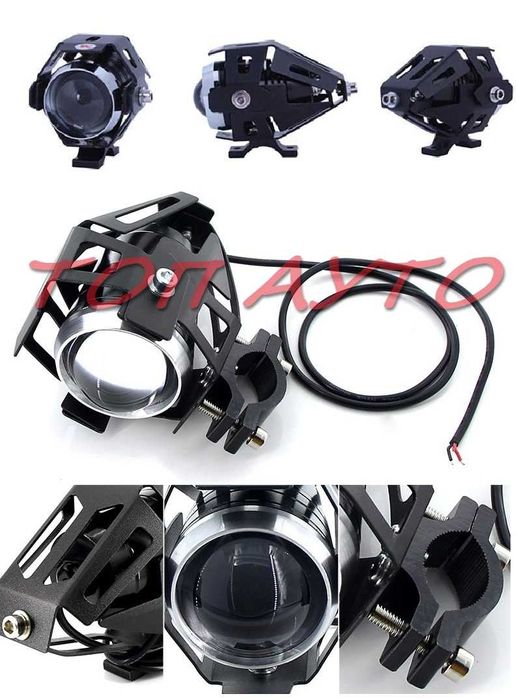 Мощни LED Диодни Халогени Мотор Скутер Мотопед АТВ 2бр/к-т + Копче