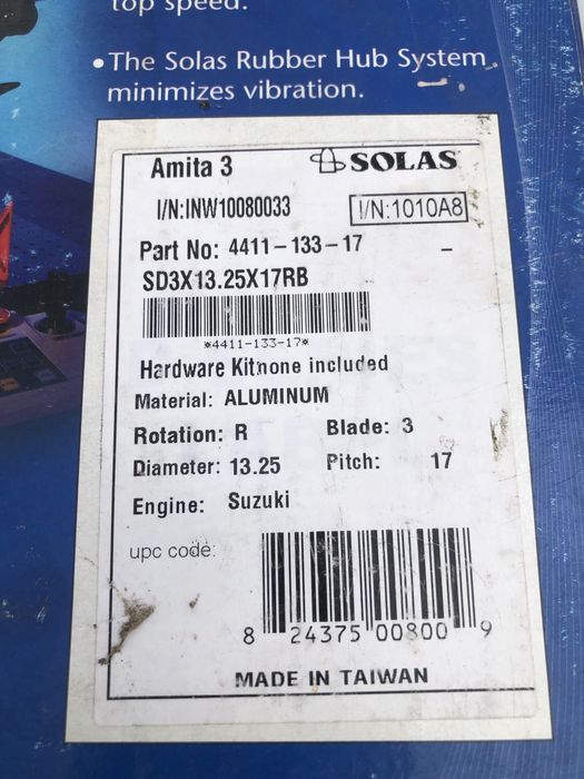 Винт Solas Amita 3 для. Suzuki 60-70 л.с