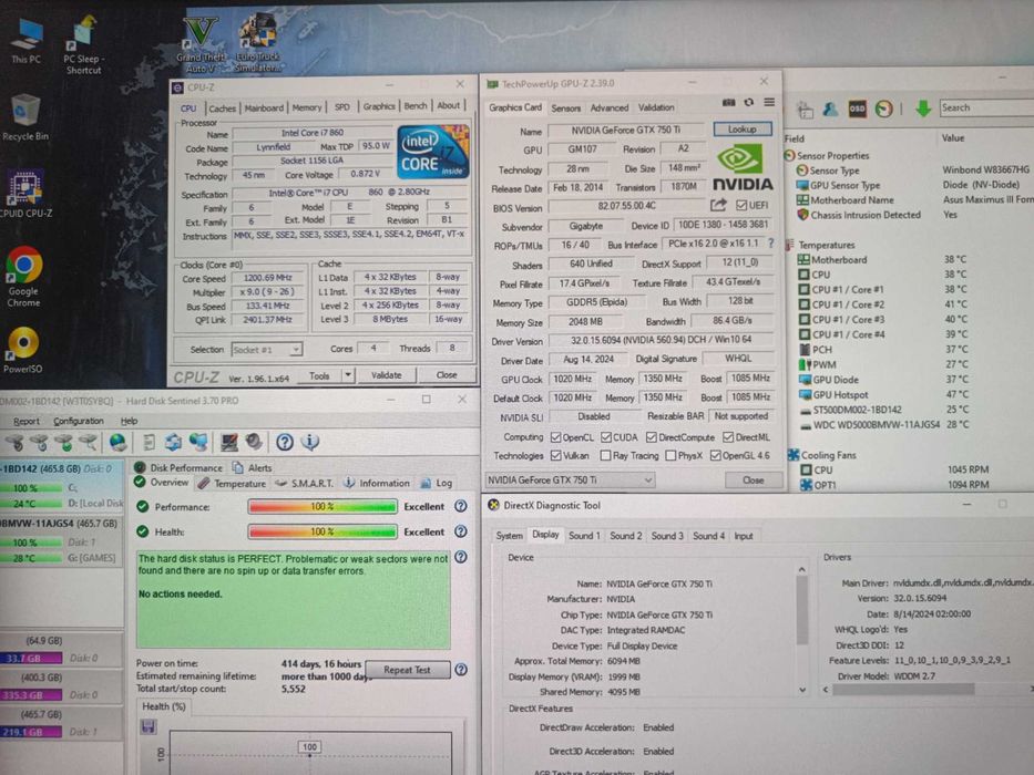 Unitate PC Gaming i7 860 3.46Ghz/8GB/GTX750Ti 2GB GDDR5/500GB GTA V