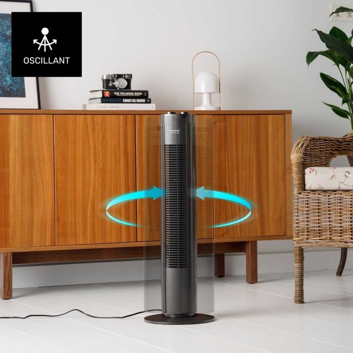 Taurus Ventilator turn 50W 86cm 3 viteze, temporizator 2h oscilant gri