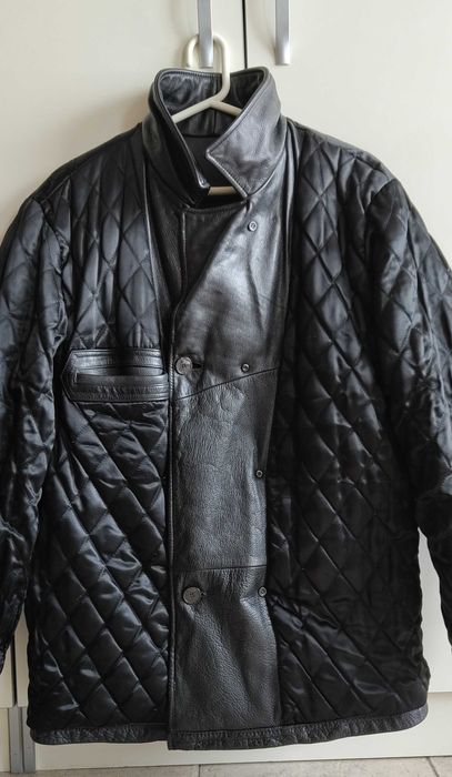 Черно кожено яке от телешка кожа  Кenneth Cole New Yorк.