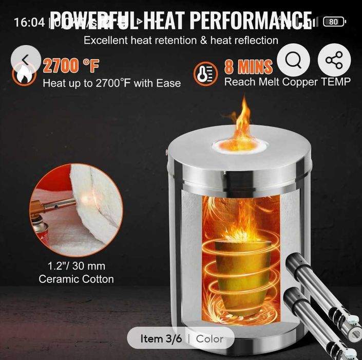 Cuptor pt topit aluminiu, bronz, cupru, argint, aur