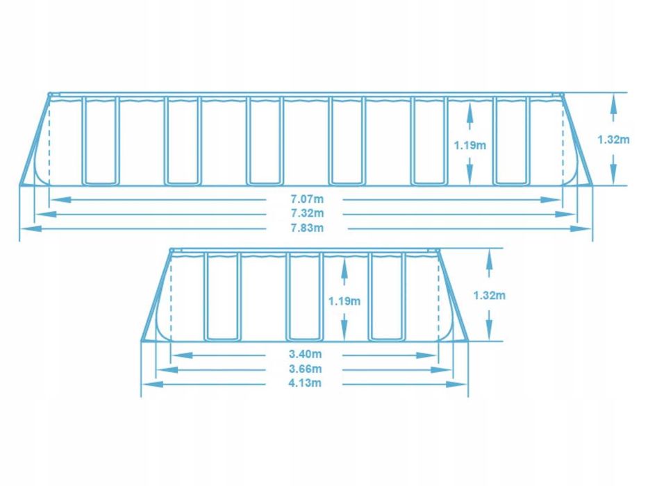 Продается каркасный бассейн Intex 7,32X3,66X1,32