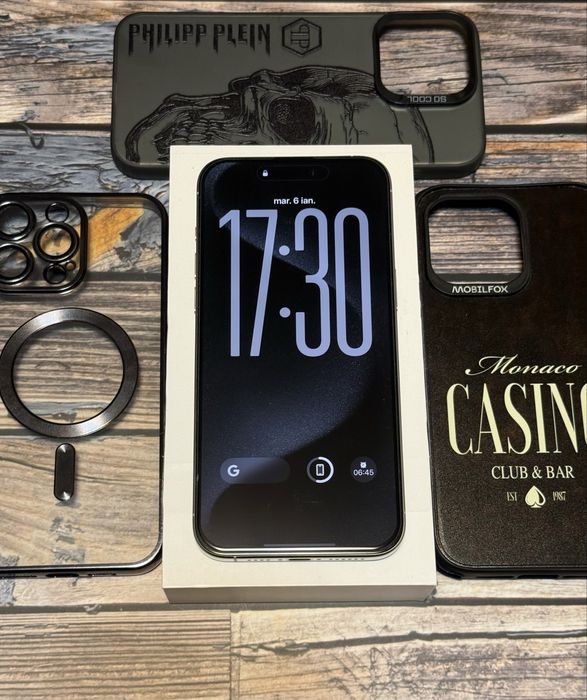 iPhone 15 Pro Max White Titanium, 100% Baterie, ca Nou