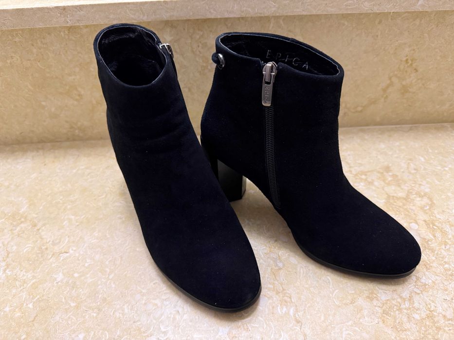 Botine/Ghete din piele Epica cu toc 4-5cm