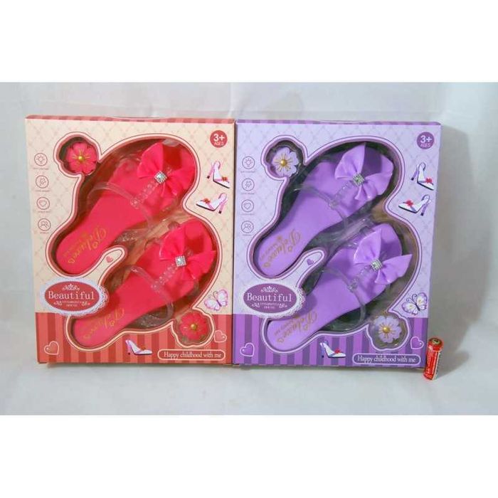 Детски чехли искрящи пантофки с панделка