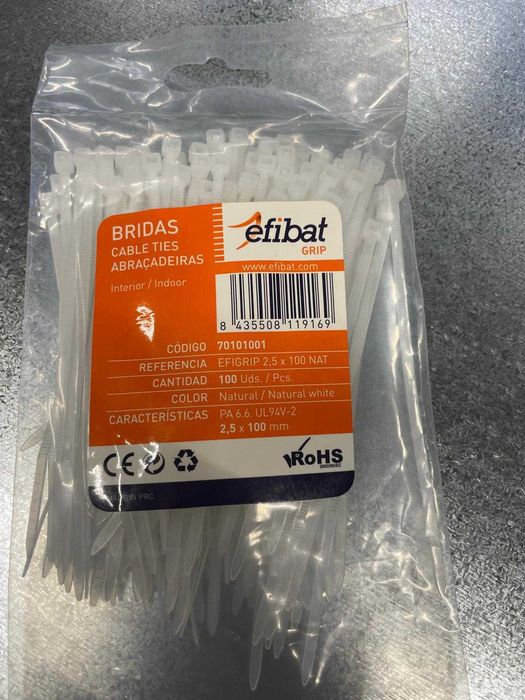 Черни кабелни връзки „Свински опашки“ 4.5х250 – 100 бр.