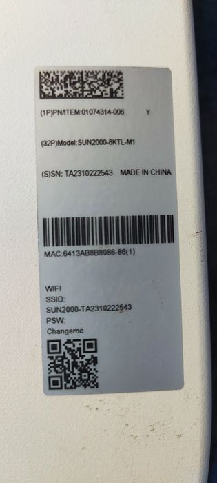 Invertor Huawei SUN2000-8KTL-M1 + Smart meter + Smart dongle WIFI/Ethernet