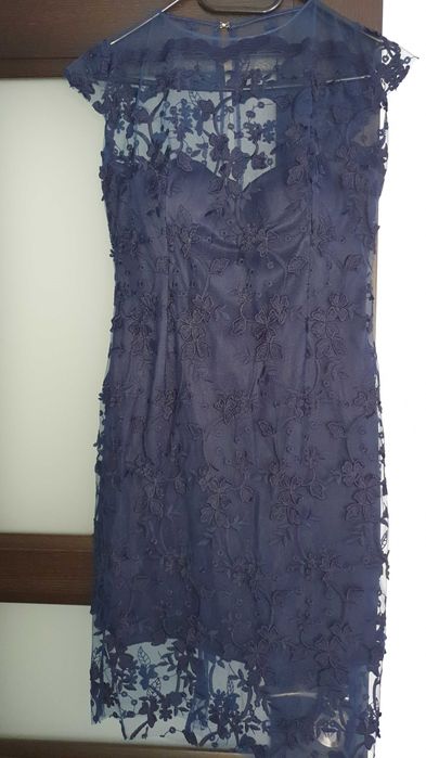 Rochie dantelă, bleumarin, S