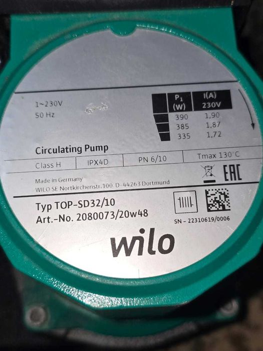 Циркуляционный насос Wilo TOP - SD32/10