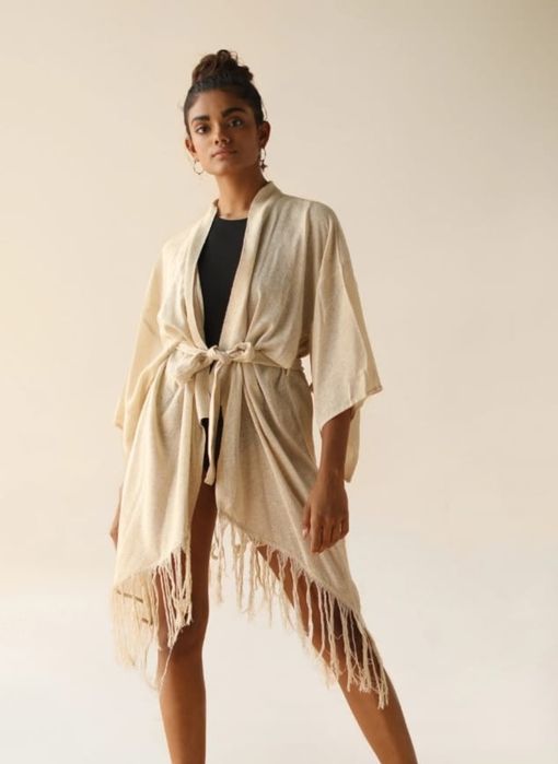 FARA raw silk kimono