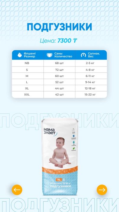 Подгузники и трусики Мама Знает