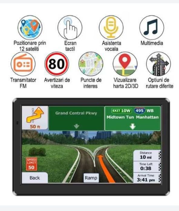 GPS 7 inch cu IGO Primo Truck 2025, bluetooth si camera marsarier